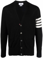THOM BROWNE - Men Classic 4 Bar Merino Wool V-Neck Cardigan - Image 5