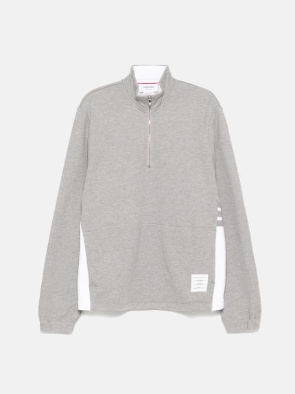 THOM BROWNE - Men Funnel Neck Half Zip Pullover