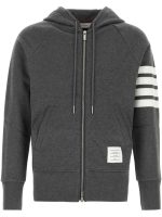 THOM BROWNE - Men Classic Full Zip Hoodie In Classic Loopback W/ Engineered 4 Bar - Image 4
