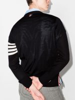 THOM BROWNE - Men Classic V-Neck Cardigan In Sustainable Fine Merino Wool - Image 2