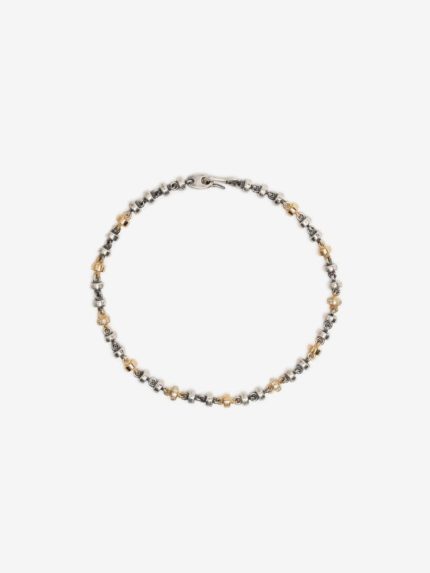 MAOR - Omni 4MM Bracelet In Silver And Yellow Gold With White Diamond Detail