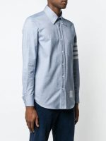 THOM BROWNE - Men 4 Bar Fitted Button Down Flannel Shirt - Image 2