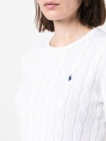 POLO RALPH LAUREN - Women Cable-Knit Cotton Crewneck Sweater - Image 4