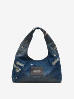 MARC JACOBS - Women Rip and Repair Denim Sack Bag - Image 5
