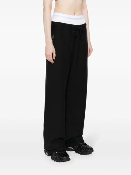 T BY ALEXANDER WANG - Women Logo Elastic Exposed Brief Wide Leg Sweatpant