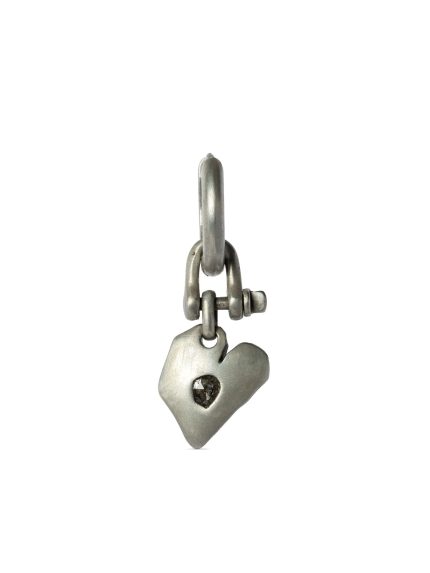 PARTS OF FOUR - Jazz's Solid Heart Earring (Extra Small, 0.2 CT, Tiny Faceted Diamond Slab, DA+FCDIA)