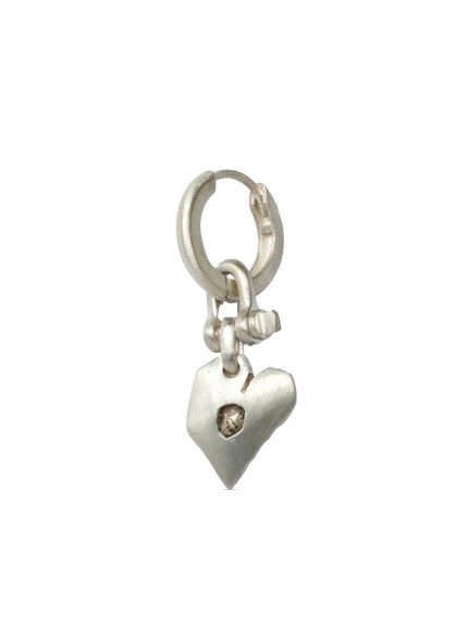 PARTS OF FOUR - Jazz's Solid Heart Earring (Extra Small, 0.2 CT, Tiny Faceted Diamond Slab, MA+FCDIA)