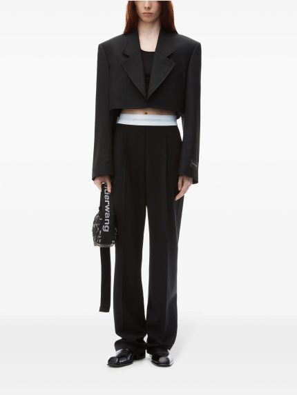 ALEXANDER WANG - Women Logo Elastic High Waisted Pleated Pant