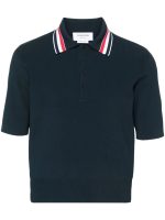 THOM BROWNE - Men Full Needle Stitch SS Tennis Polo  W/ RWB Stripe T-shirt - Image 5