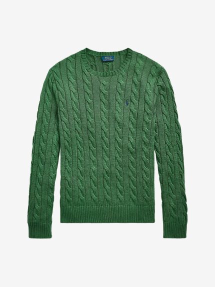 POLO RALPH LAUREN - Men Long Sleeve Cotton Cable Knit Crewneck Sweater
