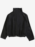 DRIES VAN NOTEN - Men Zip Up Mock Neck Sweater - Image 4