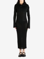 ANN DEMEULEMEESTER - Women High Neck Dropped Shoulder  Knitted Dress