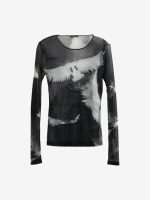 ANN DEMEULEMEESTER - Women Fiene Slim Fit Long Sleeve T-Shirt With "Angel Divine" Embroidery - Image 4