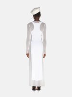 JEAN PAUL GAULTIER - Women Rib "Petit Grand" Application Mesh Long Dress - Image 2