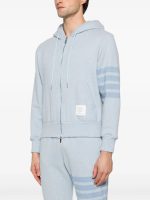 THOM BROWNE - Men Melange Brushed Loopback Zip Up Hoodie - Image 2