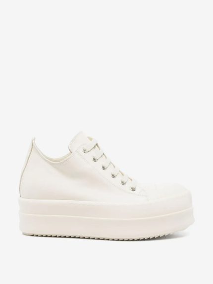 RICK OWENS - Women Leather Mega Bumper Low Sneakers