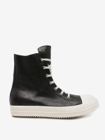 RICK OWENS - Men Waxed Leather Sneakers