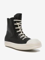 RICK OWENS - Men Waxed Leather Sneakers - Image 2