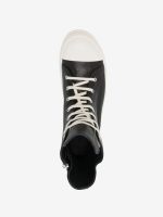 RICK OWENS - Men Waxed Leather Sneakers - Image 4