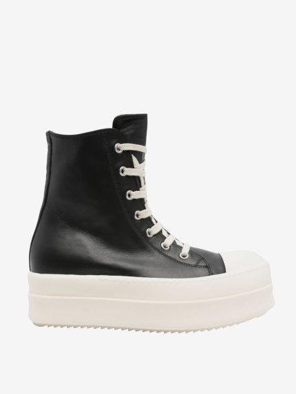 RICK OWENS - Women Leather Mega Bumper Sneaks