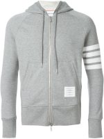 THOM BROWNE - Men Classic Full Zip Hoodie In Classic Loopback W/ Engineered 4 Bar - Image 5