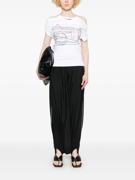 ALAINPAUL - Women Fitted Elastics Multicoloured Print T-shirt