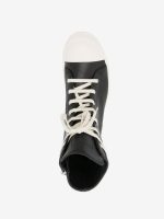 RICK OWENS - Men Leather High Top Sneakers - Image 4