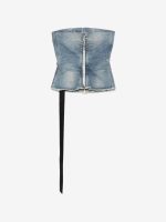 RICK OWENS DRKSHDW - Women Top In Denim Bustier Top - Image 2