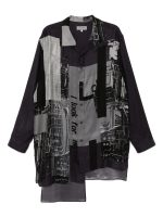 YOHJI YAMAMOTO POUR HOMME - Men Silk Asymetrical Button Up Blouse - Image 5