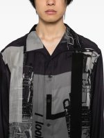 YOHJI YAMAMOTO POUR HOMME - Men Silk Asymetrical Button Up Blouse - Image 4