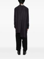 YOHJI YAMAMOTO POUR HOMME - Men Silk Asymetrical Button Up Blouse - Image 3