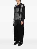 YOHJI YAMAMOTO POUR HOMME - Men Silk Asymetrical Button Up Blouse - Image 2