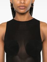 JEAN PAUL GAULTIER - Women With Covered Cup Detail Light Jersey Long Dress - Image 4