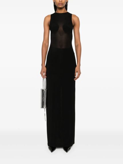 JEAN PAUL GAULTIER - Women With Covered Cup Detail Light Jersey Long Dress