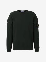 STONE ISLAND - Men Solid Color Arm Patch Sweatshirt