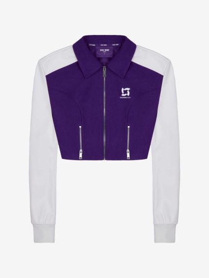 TEAM WANG X CHUANG ASIA - Women Pointed Flat-collar Cropped Baseball Jacket