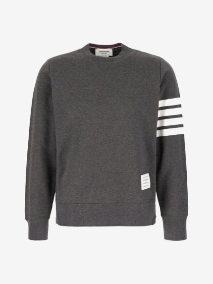 THOM BROWNE - Men Classic Sweatshirt In Classic Loopback W/ Engineered 4 Bar