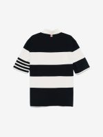 THOM BROWNE - Men Rugby Stripe Milano Stitch SS Polo In Lightweight Cotton W/4 Bar Stripe - Image 2