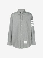 THOM BROWNE - Men Straight Fit Shirt W/ 4 Bar In Chambray