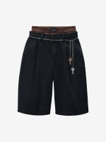 ALEXANDER WANG - Women Chain Belt Pre-Styled Pleated Short - Image 3