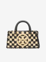 TORY BURCH - Women Ella Hand-Crocheted Checkered E/W Top Handle