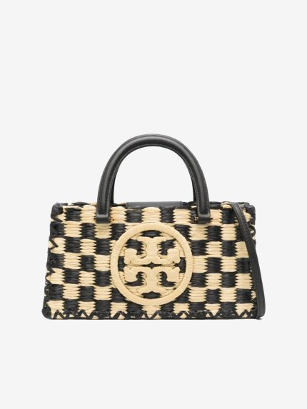 TORY BURCH - Women Ella Hand-Crocheted Checkered E/W Top Handle