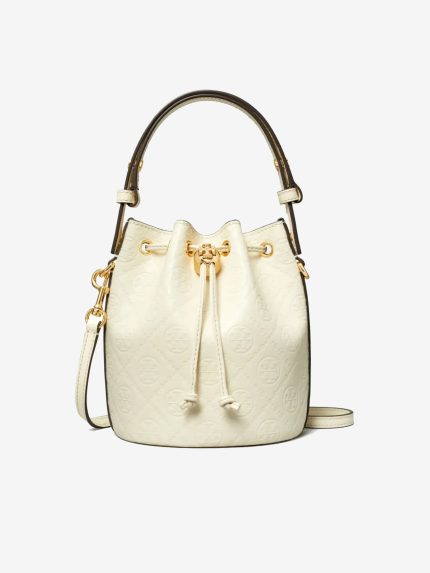 TORY BURCH - Women T Monogram Leather Mini Bucket Bag