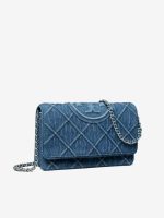 TORY BURCH - Women Fleming Denim Chain Wallet - Image 3
