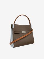 TORY BURCH - Women Lee Radziwill Color-Block Pebbled Small Double Bag - Image 3