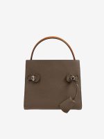 TORY BURCH - Women Lee Radziwill Color-Block Pebbled Small Double Bag - Image 4