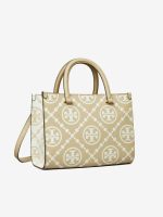 TORY BURCH - Women T Monogram Contrast Embossed Square Tote Bag - Image 4