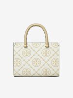 TORY BURCH - Women T Monogram Contrast Embossed Square Tote Bag - Image 5