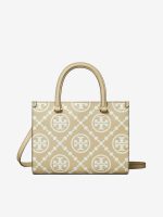 TORY BURCH - Women T Monogram Contrast Embossed Square Tote Bag