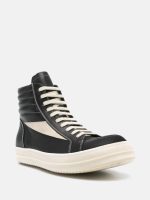 RICK OWENS - Men Leather High Vintage Sneakers - Image 2